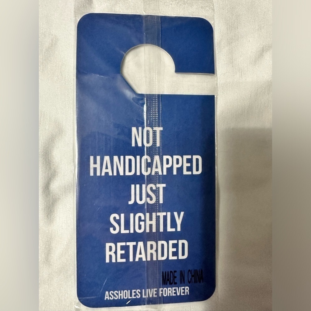 Double -Sided air freshener with quirky phrase